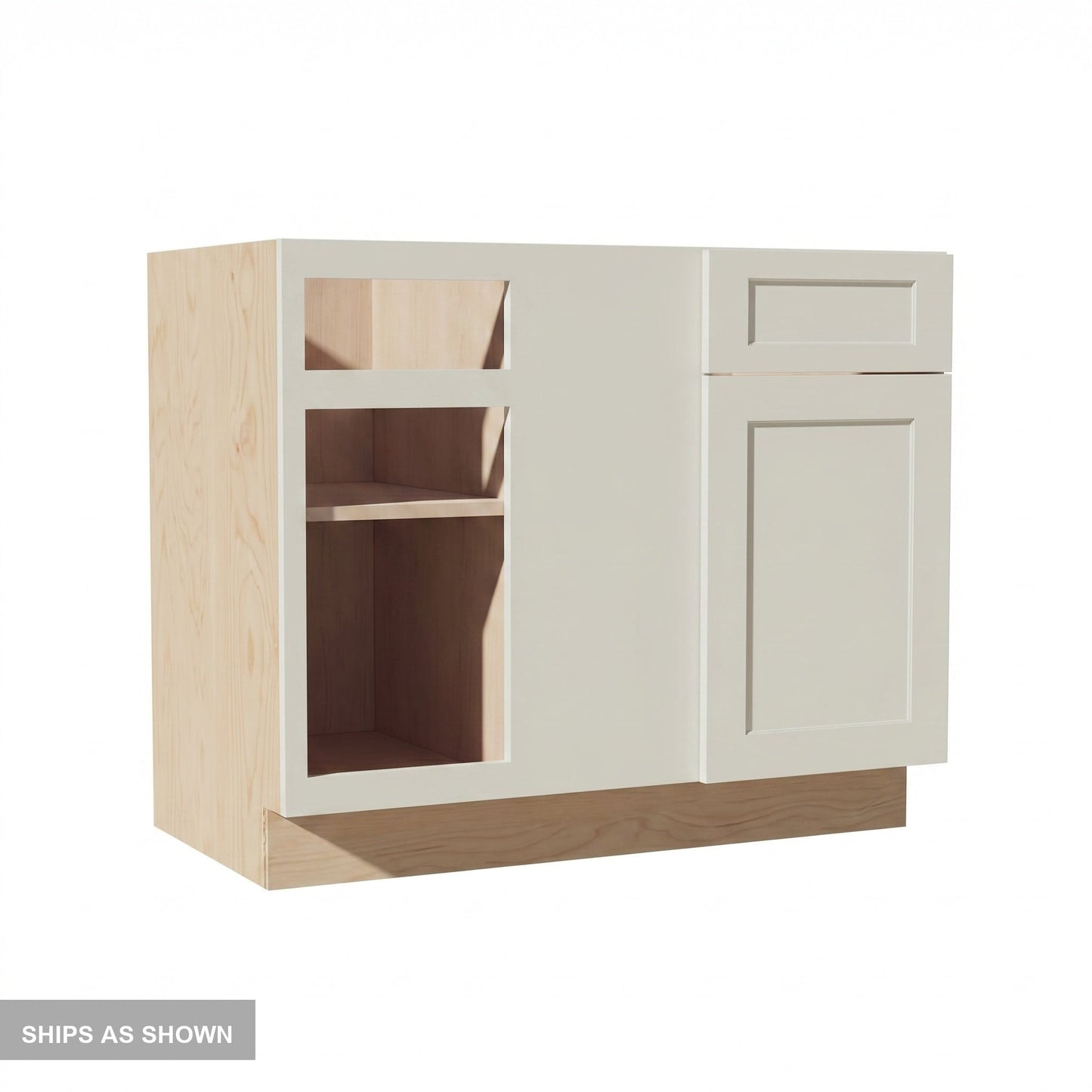 Shaker Corner Base Cabinet 42" (BBC42-45) · Tallis - Swan White - Flat Pack