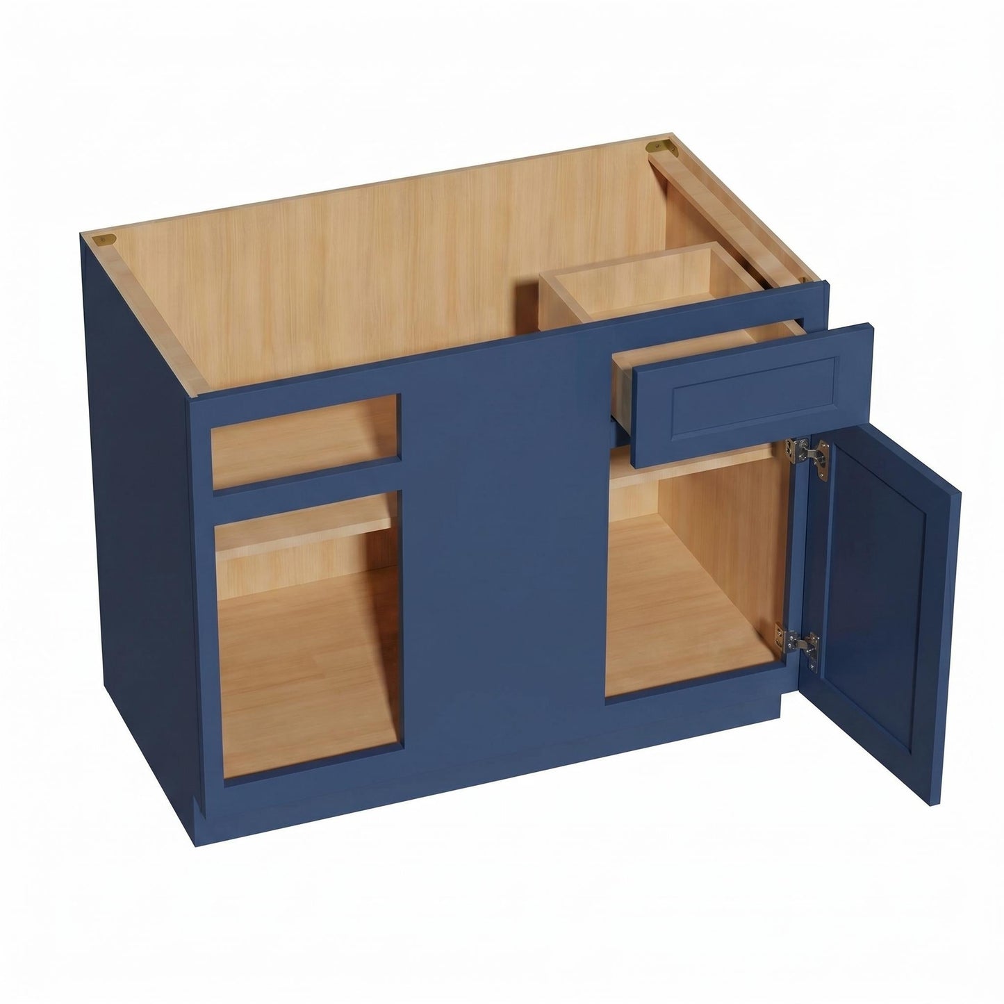 Shaker Corner Base Cabinet 45" (BBC45-48) · Ardelle - Blue - Interior