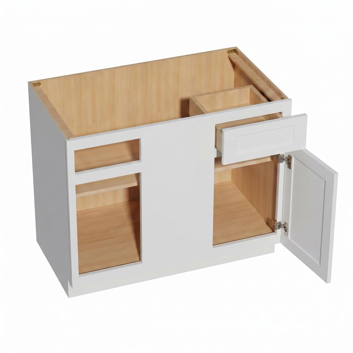 Slim Shaker Corner Base Cabinet 45" (BBC45-48) · Slim - Frost - Interior