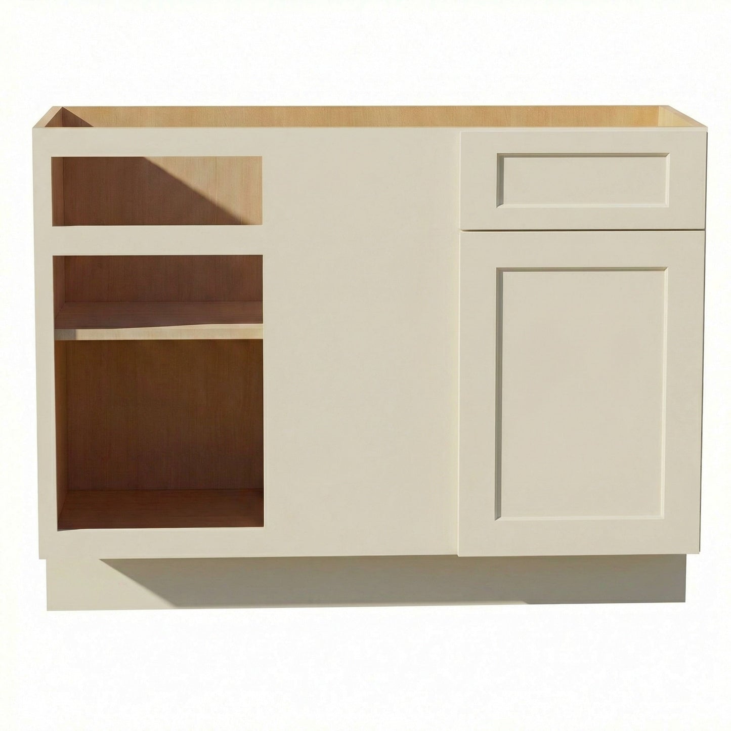 Shaker Corner Base Cabinet 45" (BBC45-48) · Tallis - Swan White - Hero