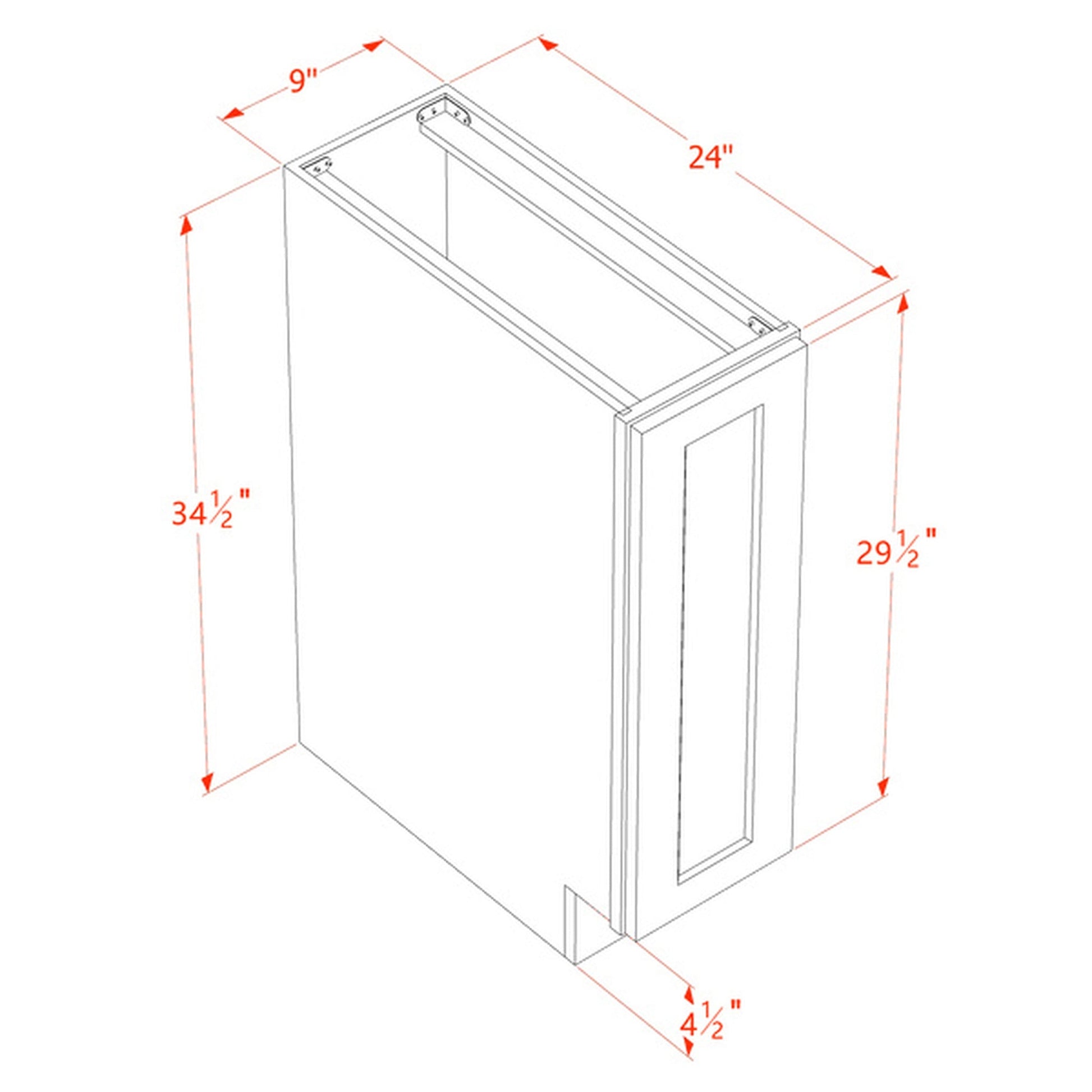 Slim Shaker Base Cabinet 9" (BF0924) · Slim