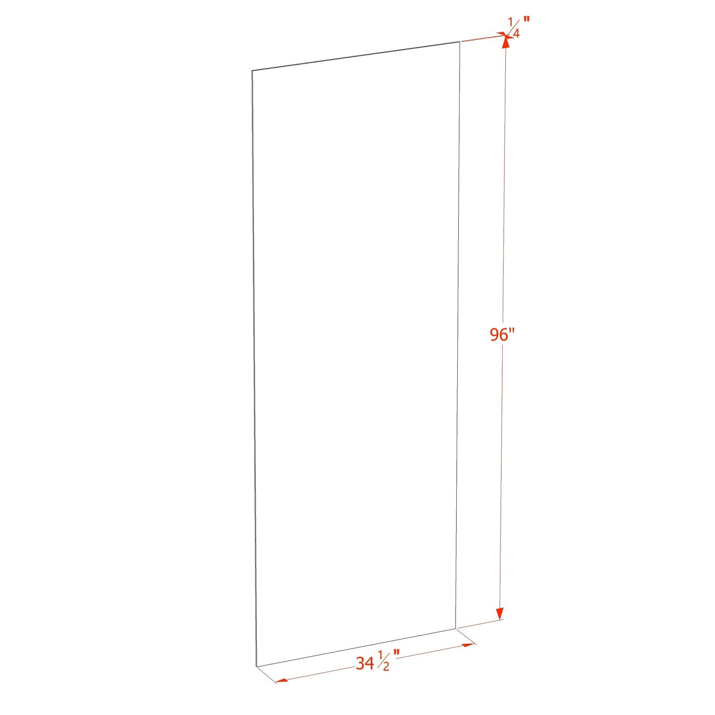 Quik Cabinets BP3496-1-4 Slim Mocha - Dimensions