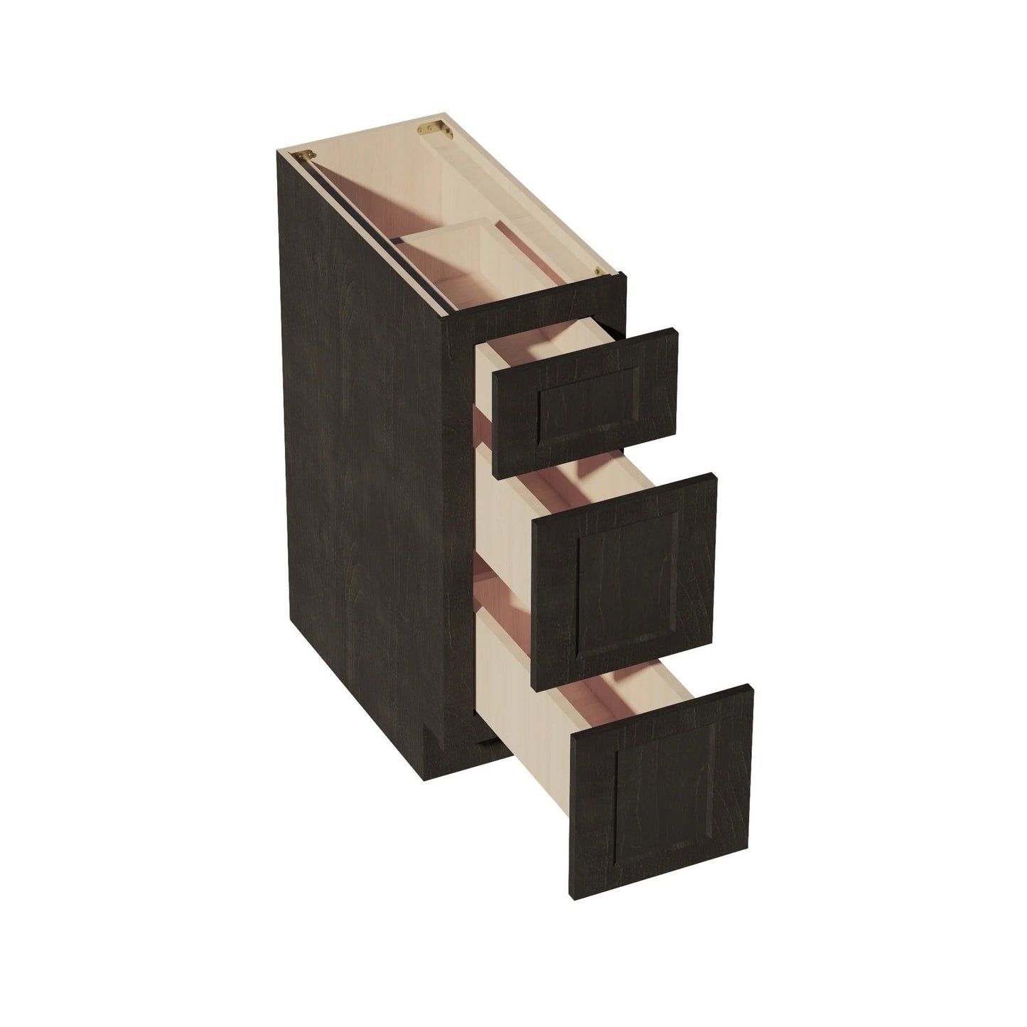 Shaker Drawer Base Cabinet 12" (DB12) · Ardelle - Charcoal - Interior
