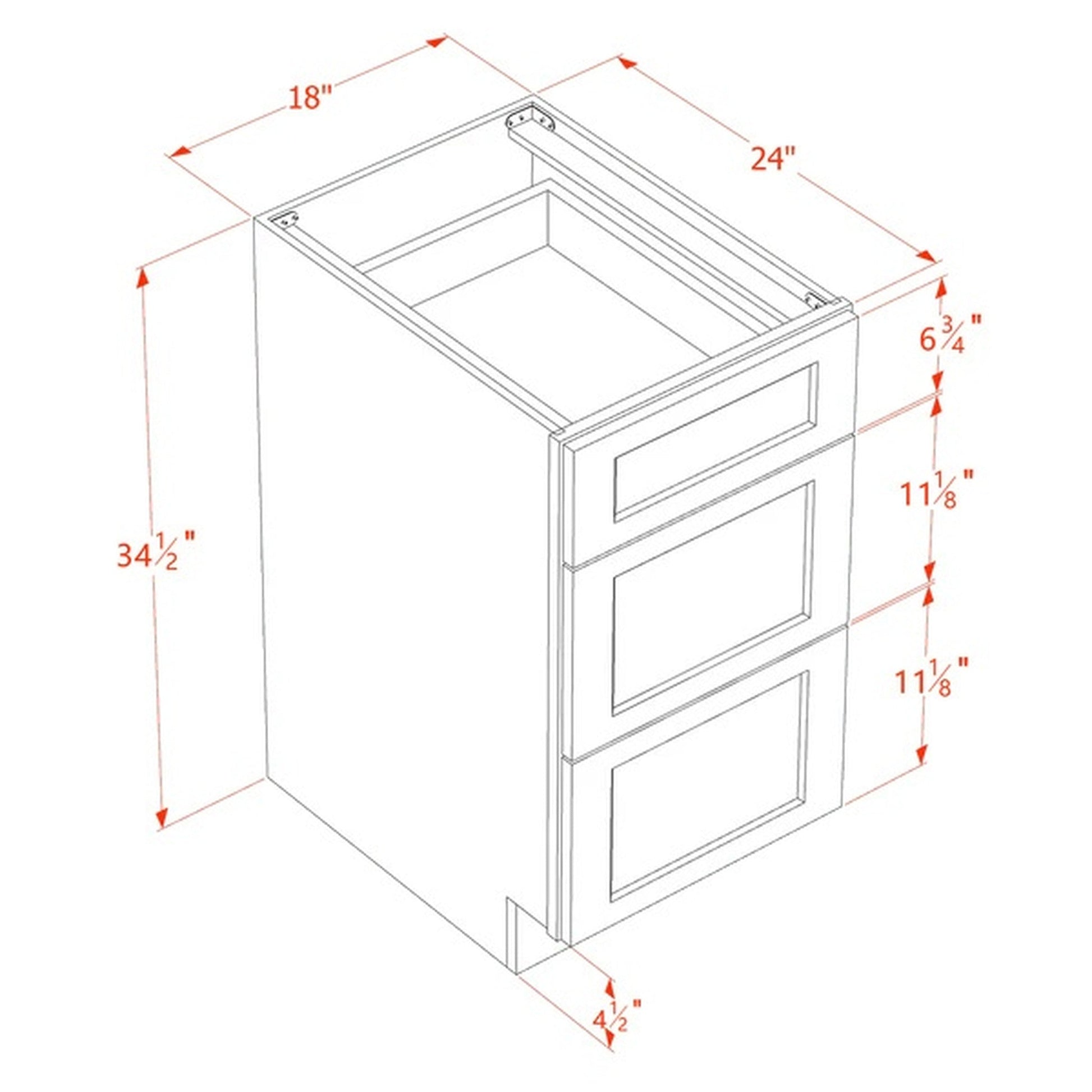 Shaker Drawer Base Cabinet 18" (DB18) · Ardelle