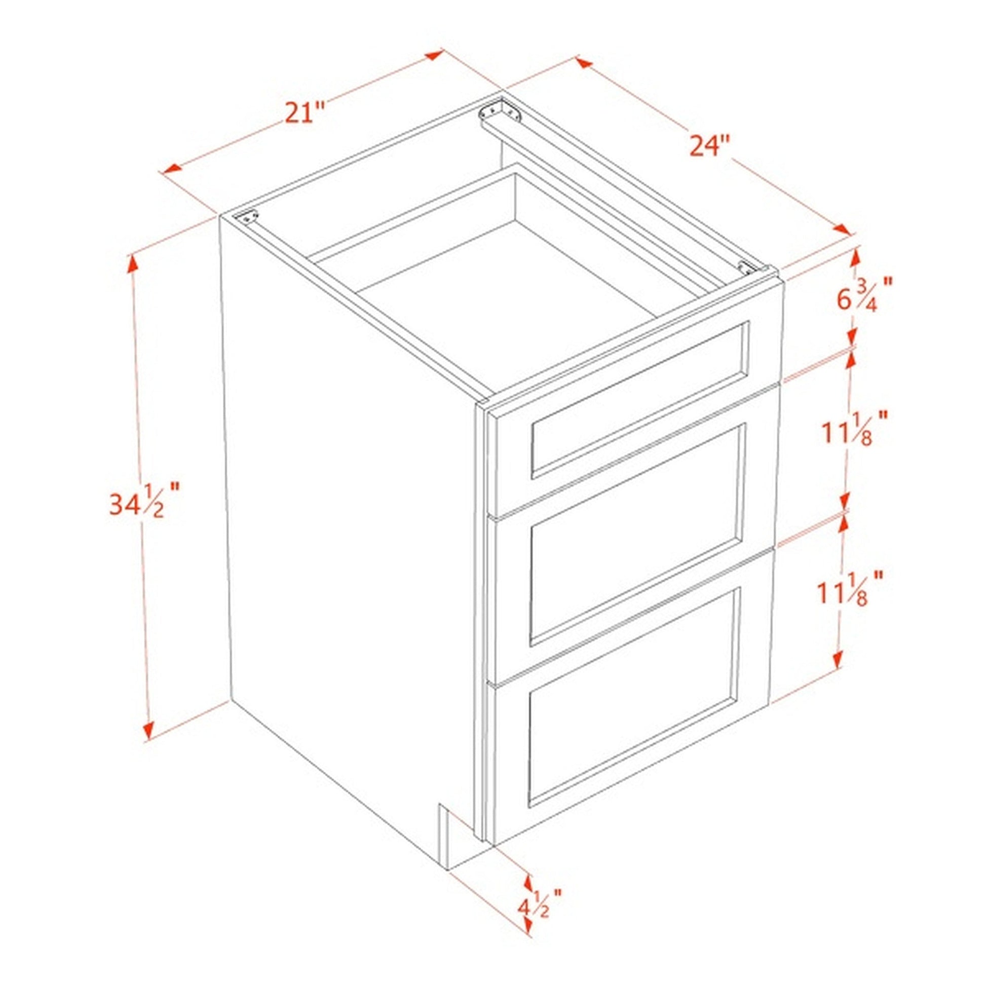 Slim Shaker Drawer Base Cabinet 21" (DB21) · Slim