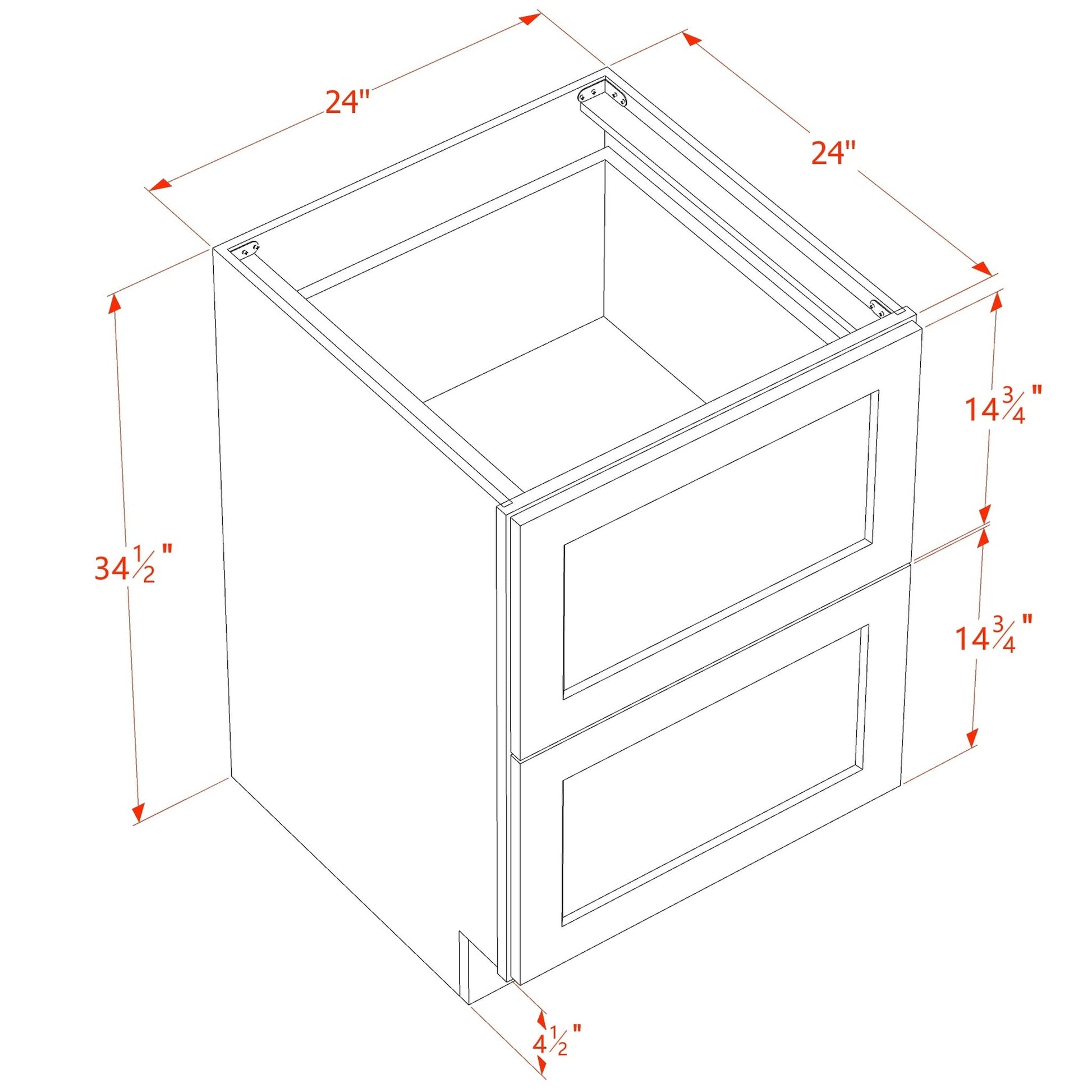 Shaker Drawer Base Cabinet 24" (DB24-2) · Ardelle