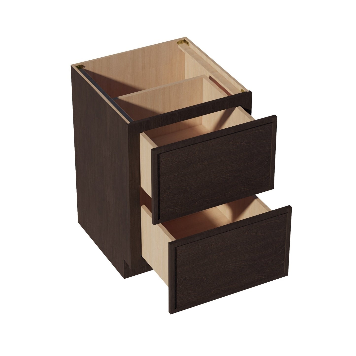 Slim Shaker Drawer Base Cabinet 24" (DB24-2) · Slim - Mocha - Interior