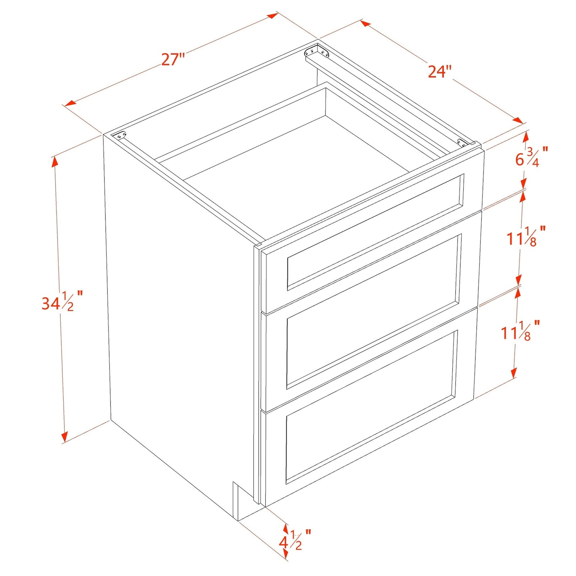Shaker Drawer Base Cabinet 27" (DB27) · Tallis