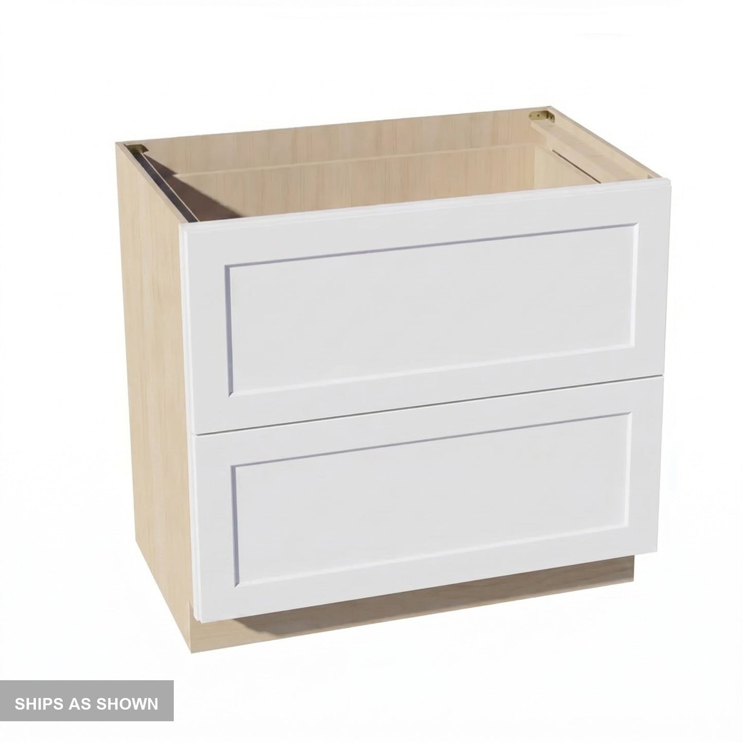 Shaker Drawer Base Cabinet 36" (DB36-2) · Ardelle - White - Flat Pack