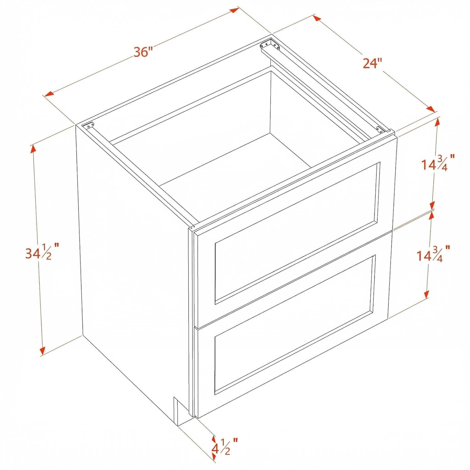 Shaker Drawer Base Cabinet 36" (DB36-2) · Tallis