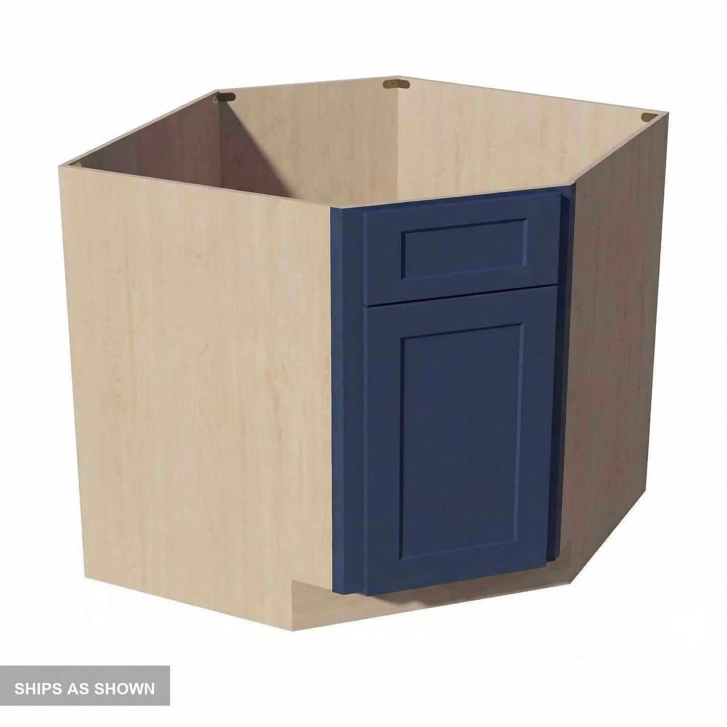 Shaker Corner Base Cabinet 36" (DSB36) · Ardelle - Blue - Flat Pack