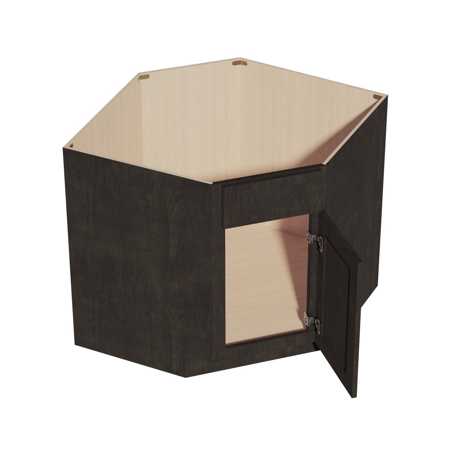 Shaker Corner Base Cabinet 36" (DSB36) · Ardelle - Charcoal - Interior