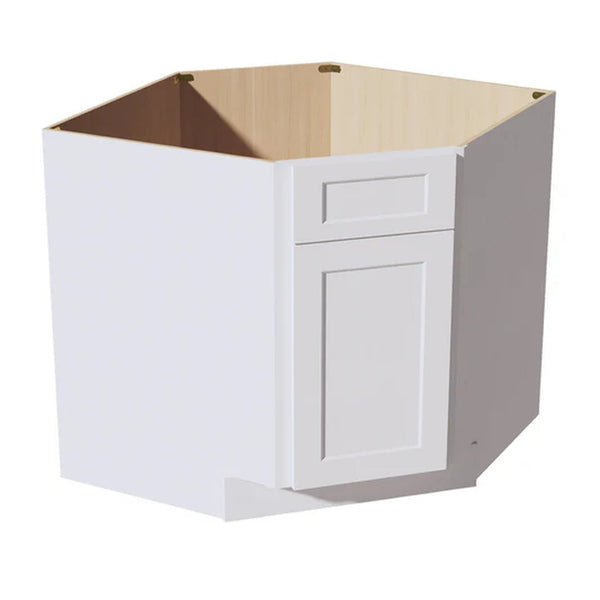 Shaker Corner Base Cabinet 36" (DSB36) · Ardelle - White - Hero