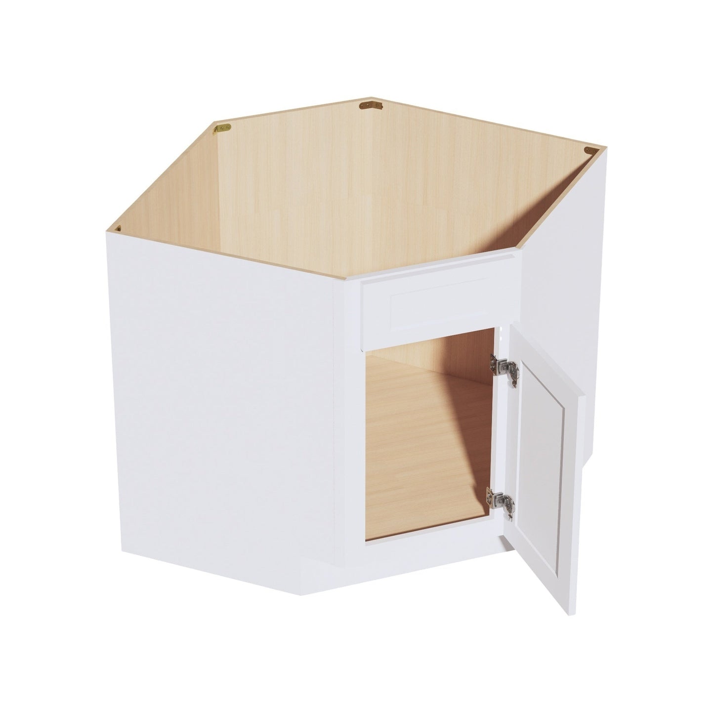 Shaker Corner Base Cabinet 36" (DSB36) · Ardelle - White - Interior