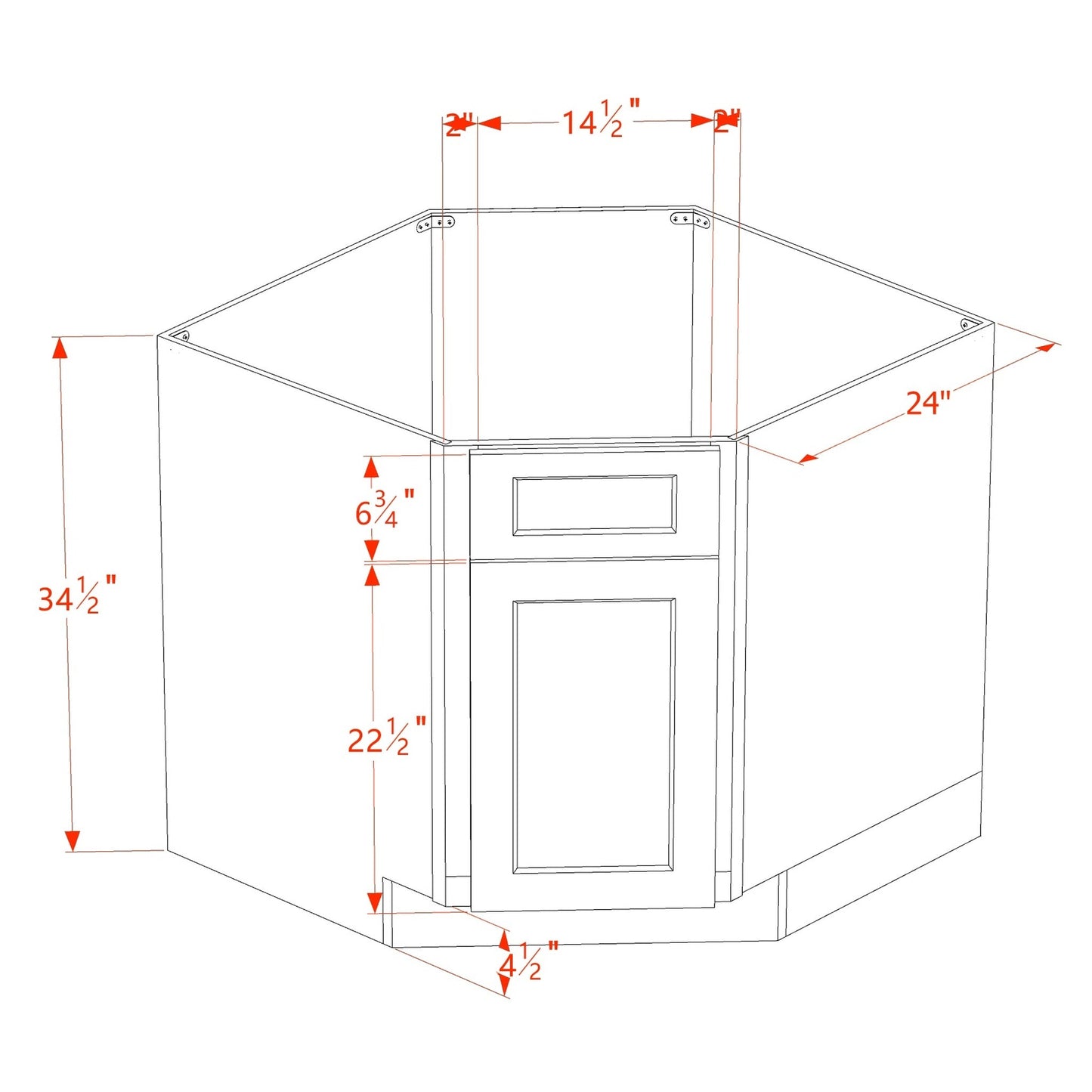 Quik Cabinets DSB36 Ardelle Timber - Dimensions