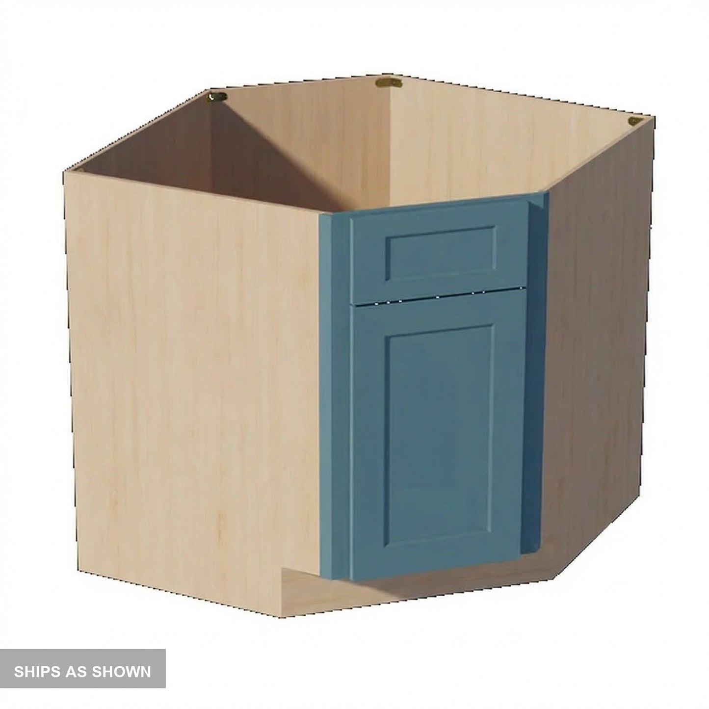 Shaker Corner Base Cabinet 36" (DSB36) · Tallis - Fairy Green - Flat Pack