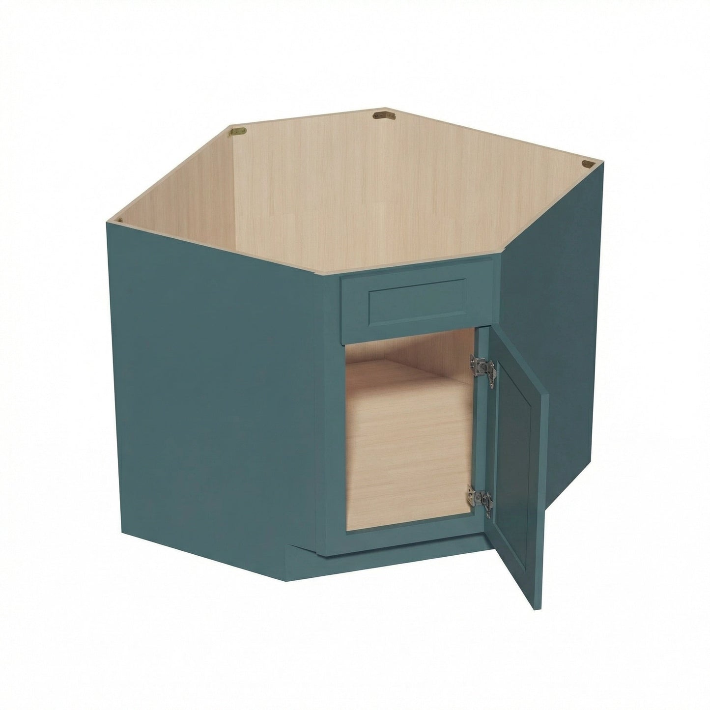 Shaker Corner Base Cabinet 36" (DSB36) · Tallis - Fairy Green - Interior