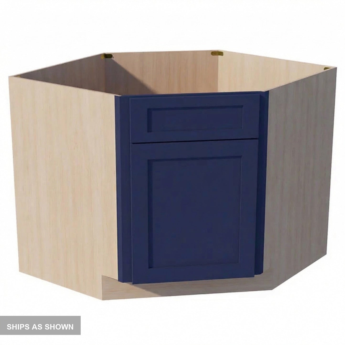 Shaker Corner Base Cabinet 42" (DSB42) · Ardelle - Blue - Flat Pack