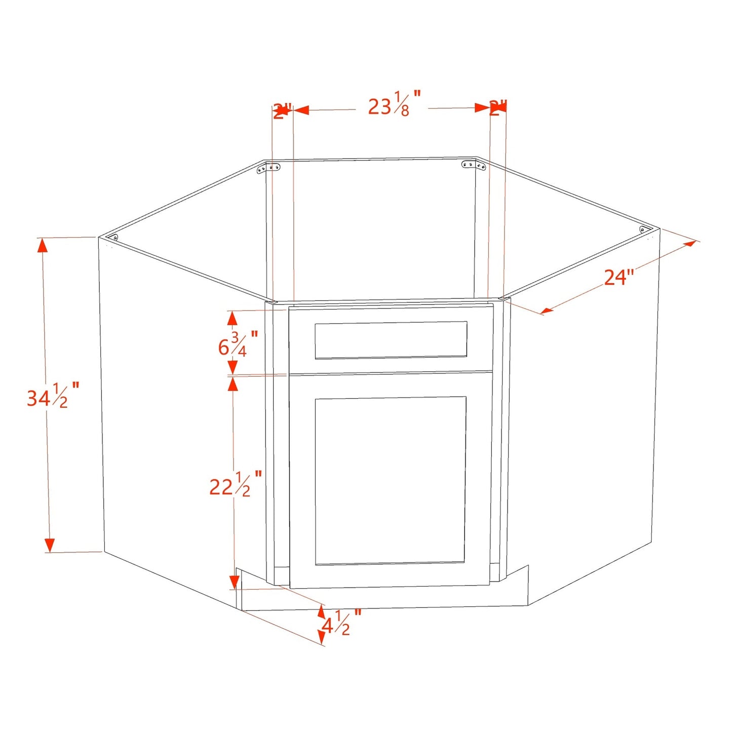 Quik Cabinets DSB42 Ardelle Timber - Dimensions