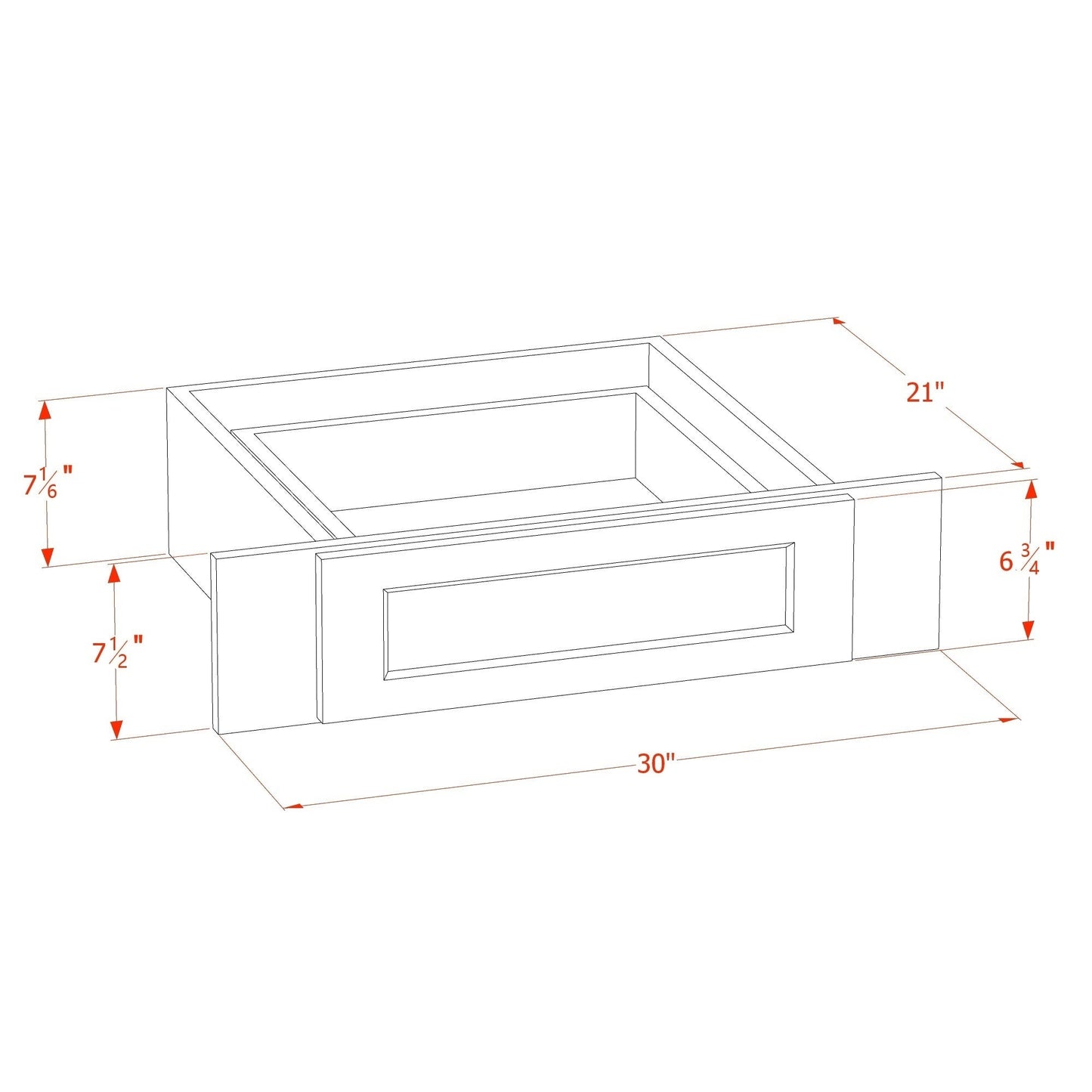 Quik Cabinets KD30 Ardelle Timber - Dimensions