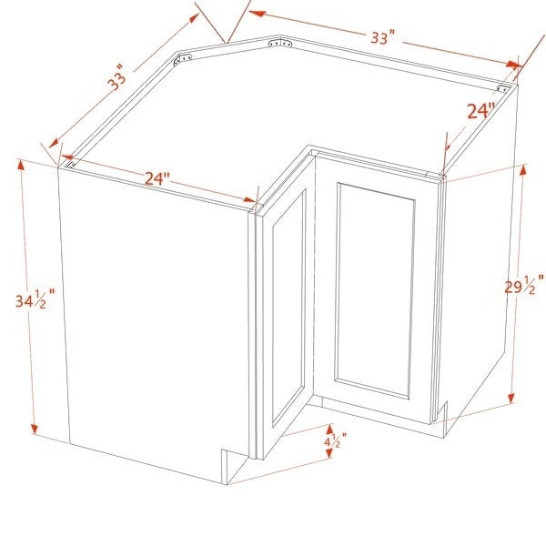 Slim Shaker Corner Base Cabinet 33" (LSB33) · Slim