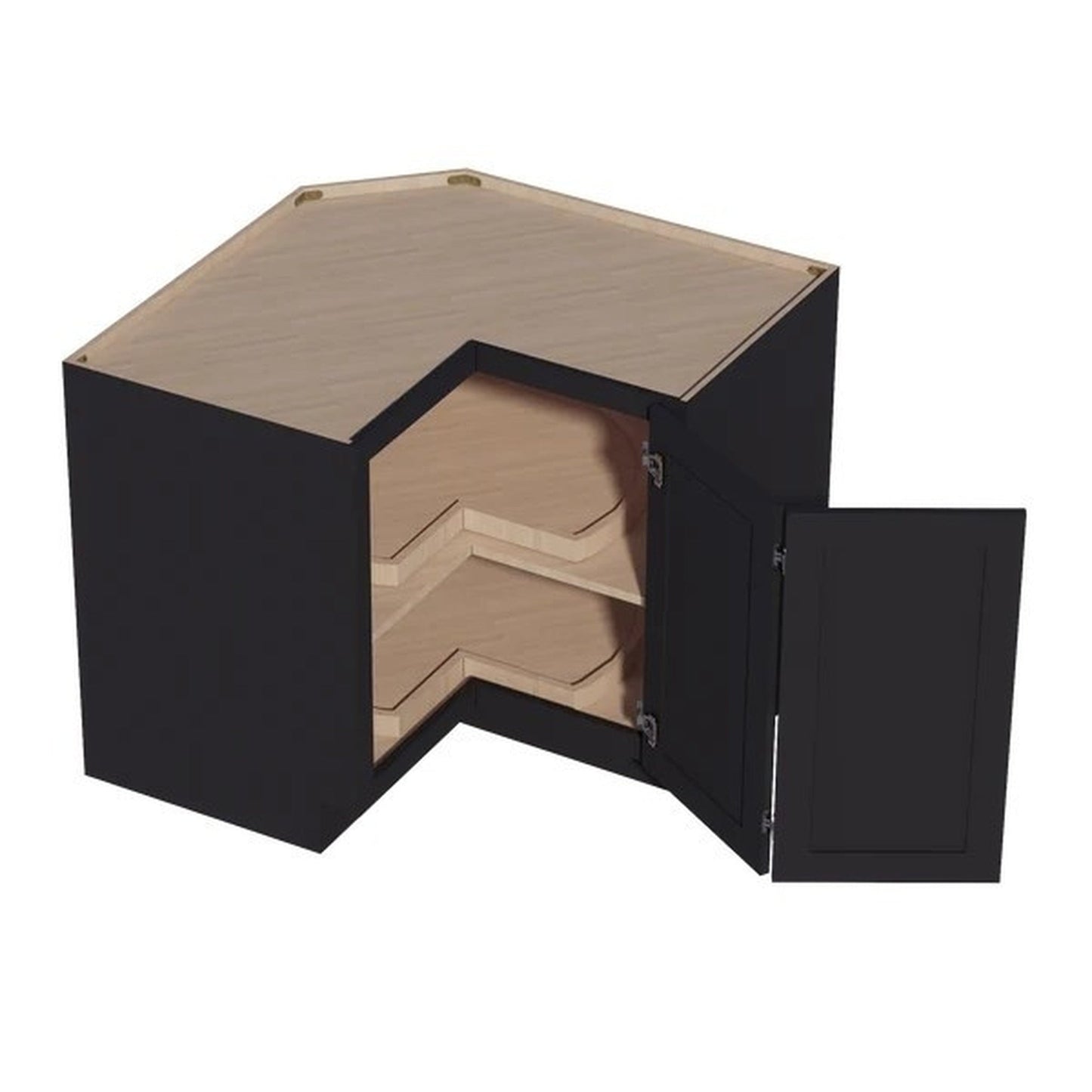 Shaker Corner Base Cabinet 36" (LSB36) · Ardelle - Ebony - Interior