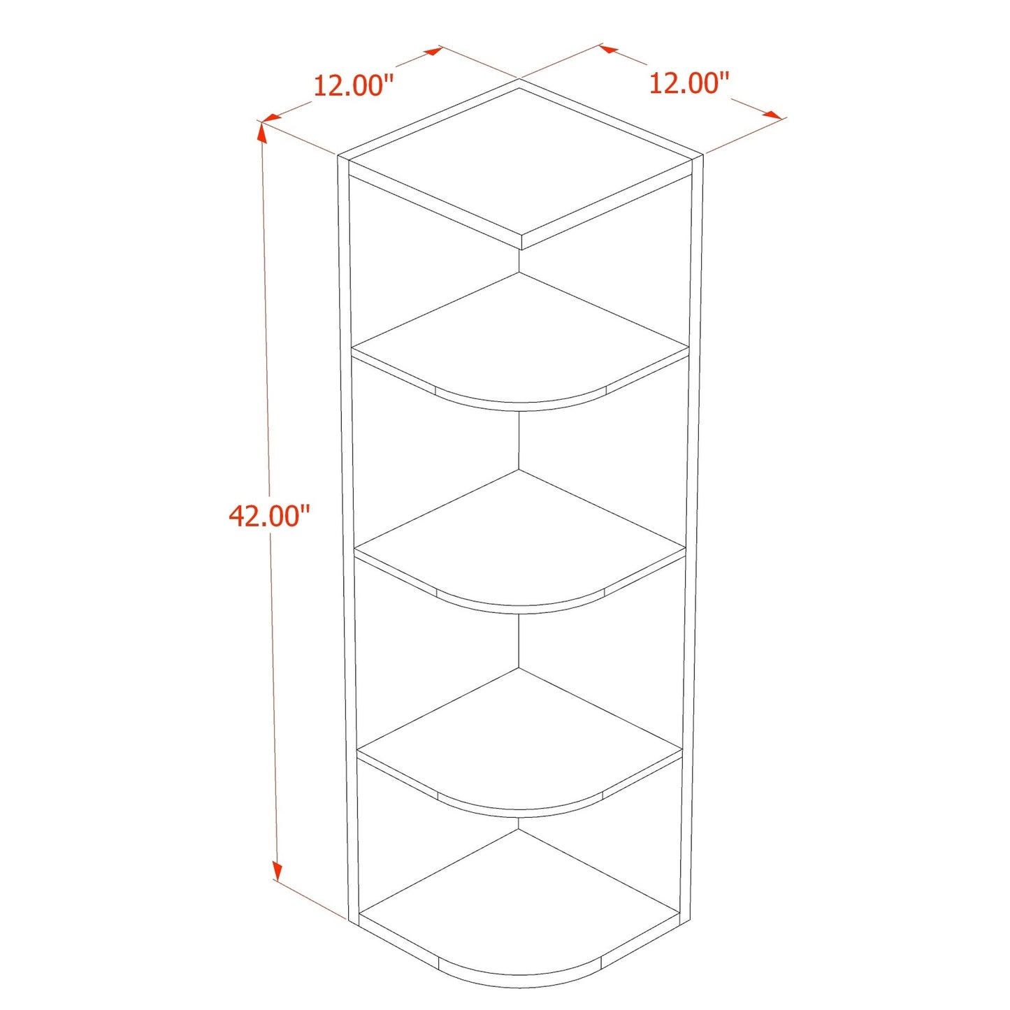 Shaker End Shelf Cabinet 12" (OE1242) · Tallis - Dimensions