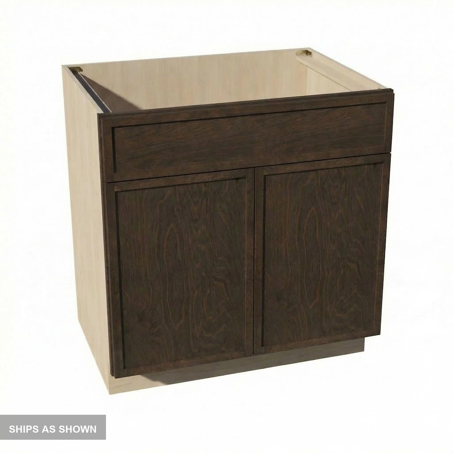 Slim Shaker Sink Base Cabinet 33" (SB33) · Slim - Mocha - Flat Pack