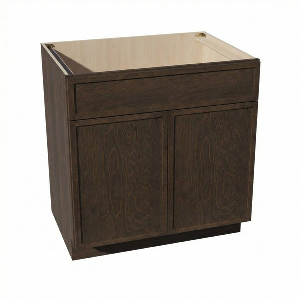 Slim Shaker Sink Base Cabinet 33" (SB33) · Slim - Mocha - Hero