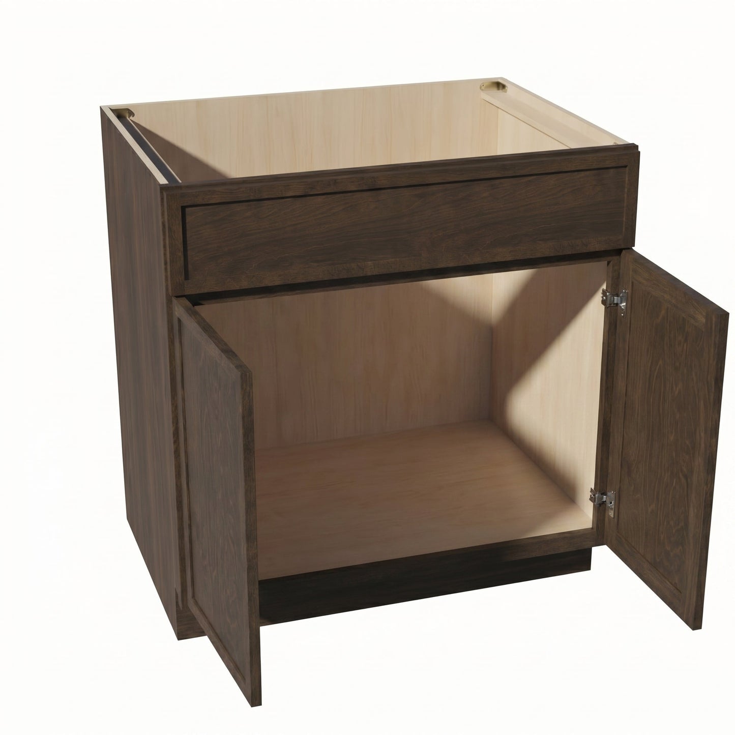 Slim Shaker Sink Base Cabinet 33" (SB33) · Slim - Mocha - Interior