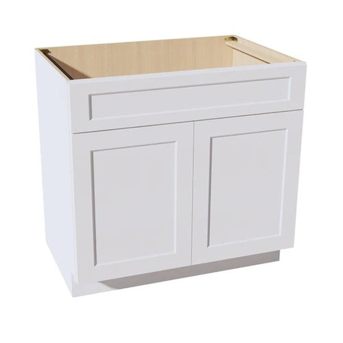 Shaker Sink Base Cabinet 36" (SB36) · Ardelle - White - Hero