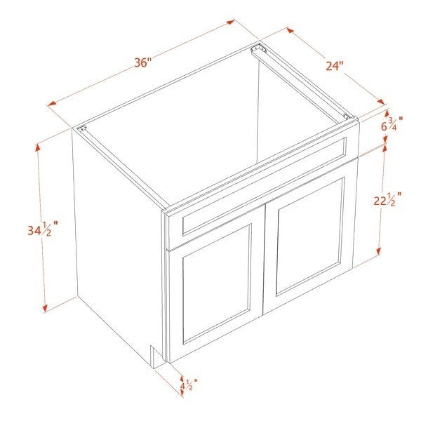 Quik Cabinets SB36 Slim Mocha - Dimensions