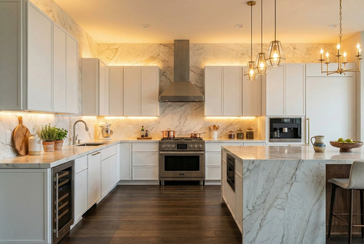Sleek Frost Kitchen with Glow