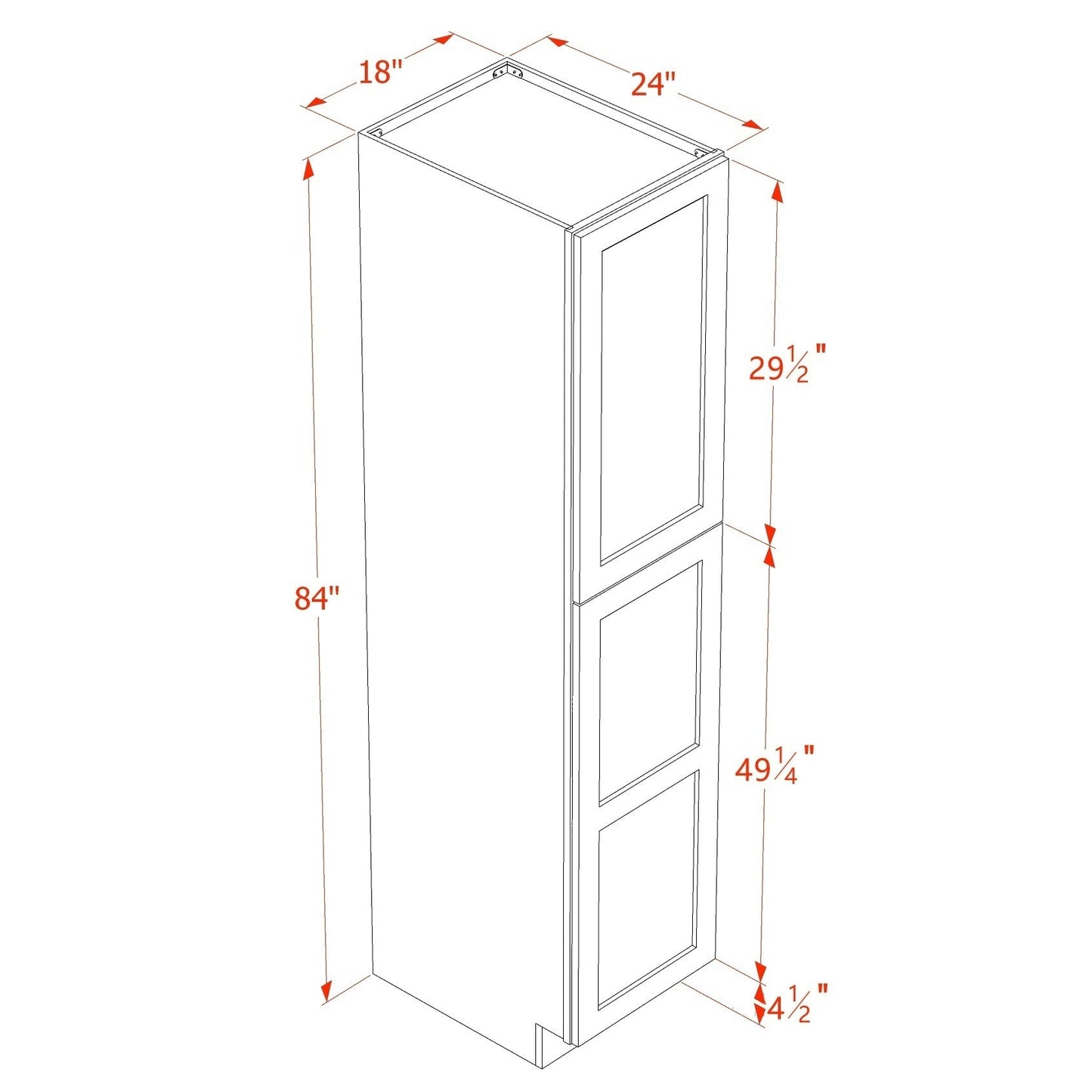 Quik Cabinets TP1884 Ardelle Timber - Dimensions
