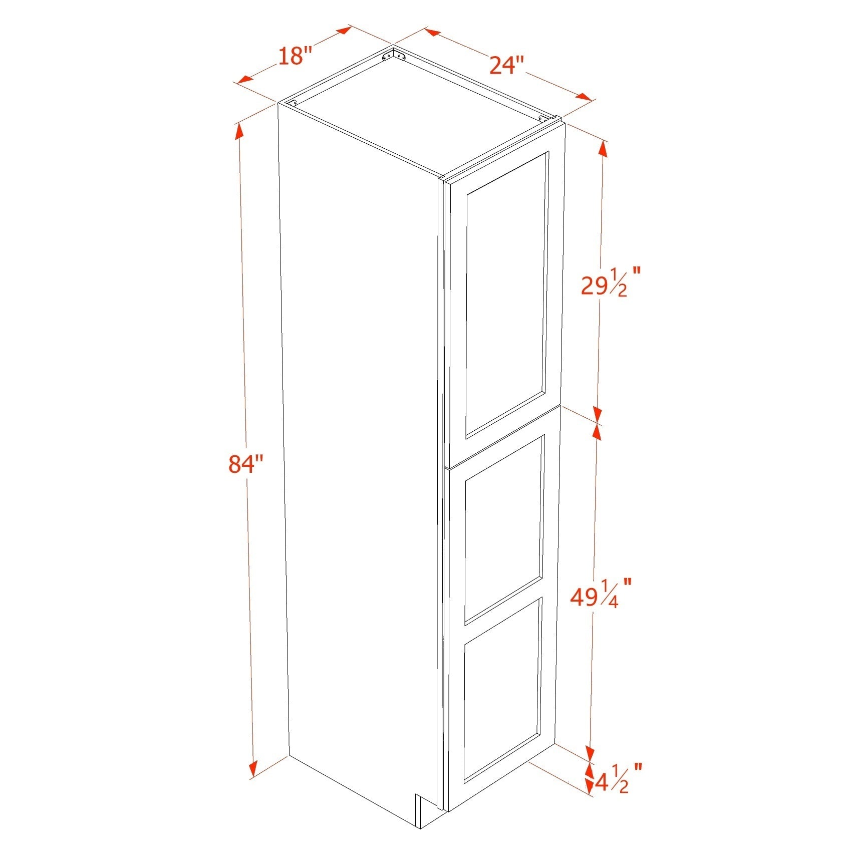 Shaker Tall Pantry Cabinet 18" (TP1884) · Tallis