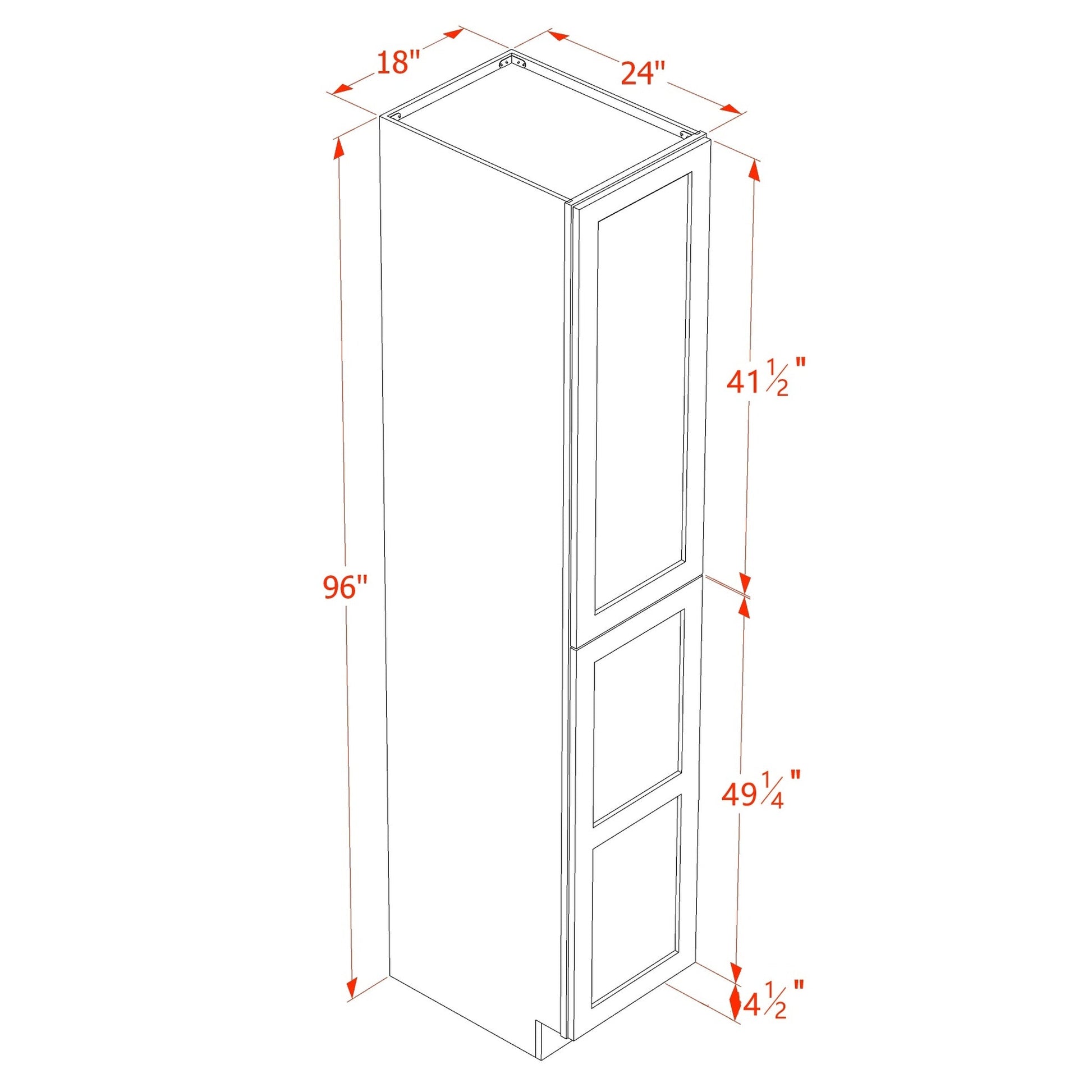 Slim Shaker Tall Pantry Cabinet 18" (TP1896) · Slim