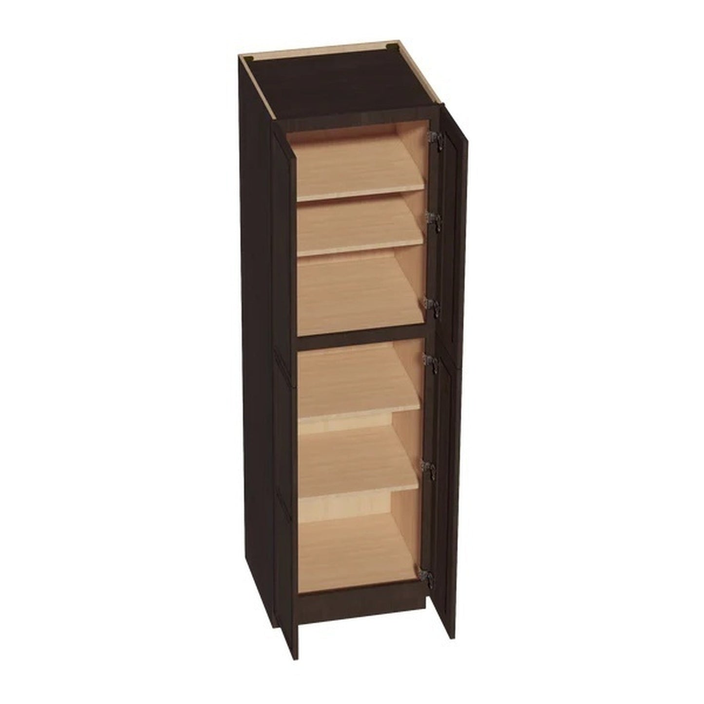 Slim Shaker Tall Pantry Cabinet 24" (TP2484) · Slim - Mocha - Interior