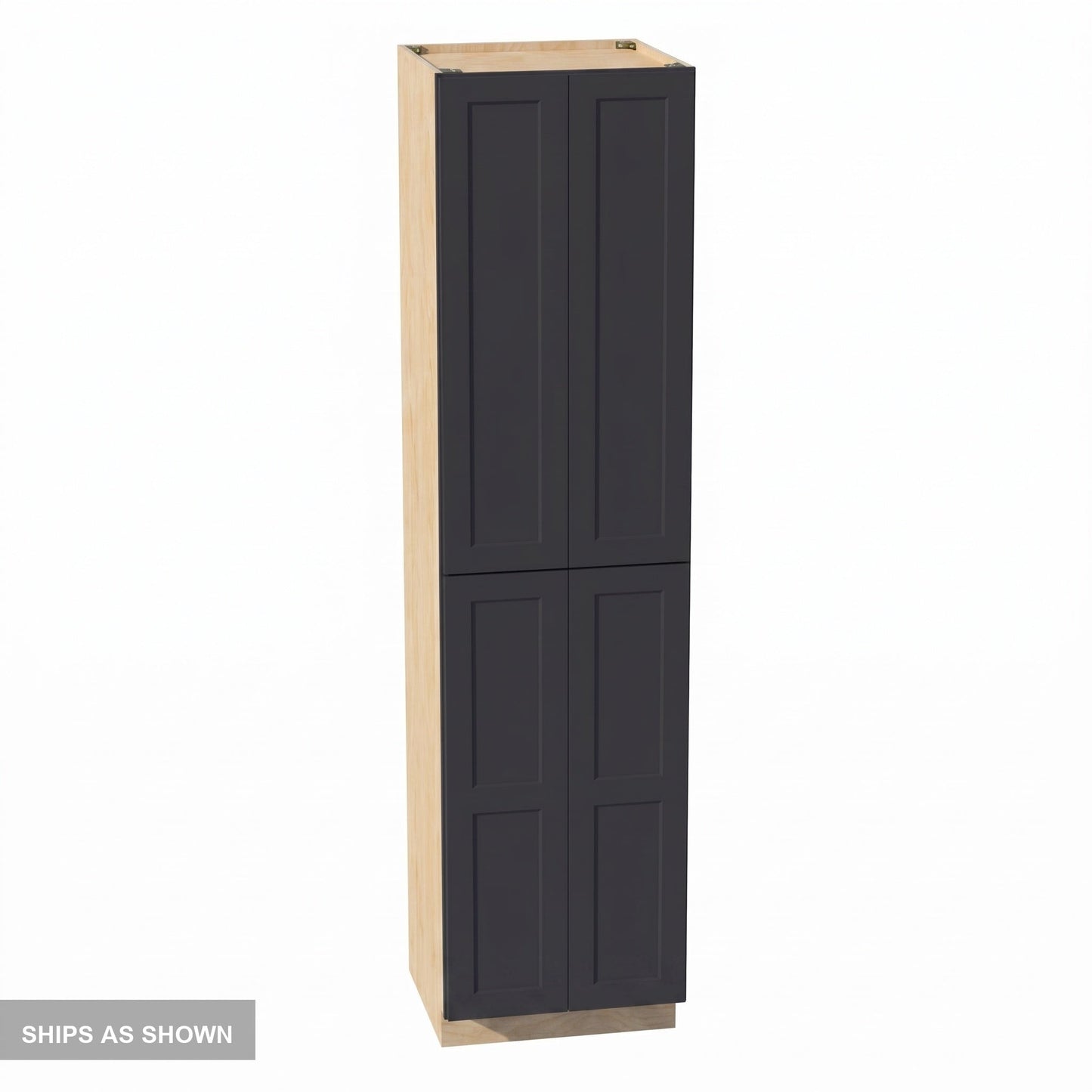 Shaker Tall Pantry Cabinet 24" (TP2496) · Ardelle - Ebony - Flat Pack