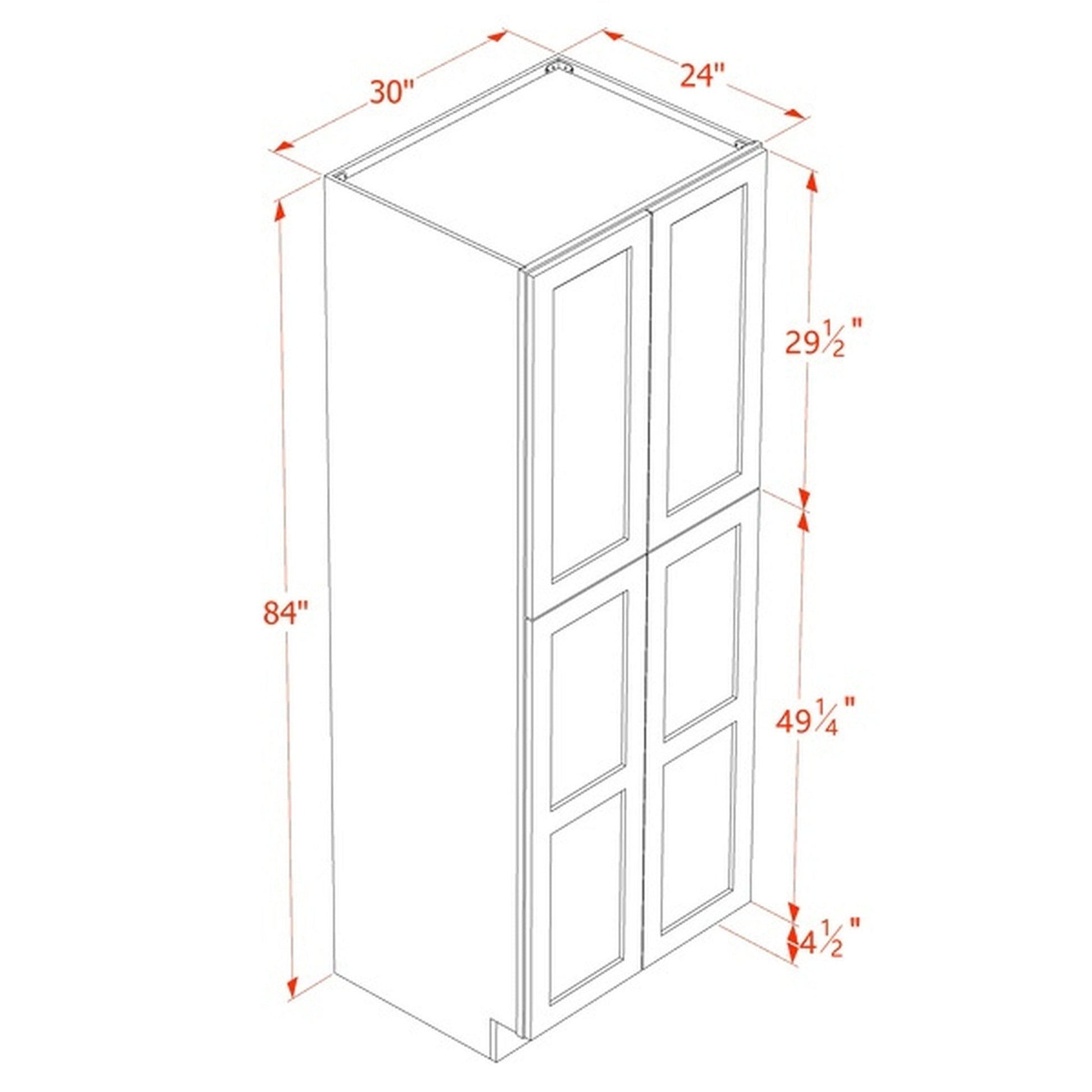 Slim Shaker Tall Pantry Cabinet 30" (TP3084) · Slim