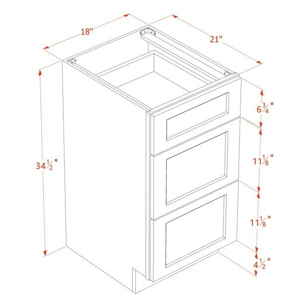 Slim Shaker Vanity Drawer Cabinet 18" (VDB1821) · Slim