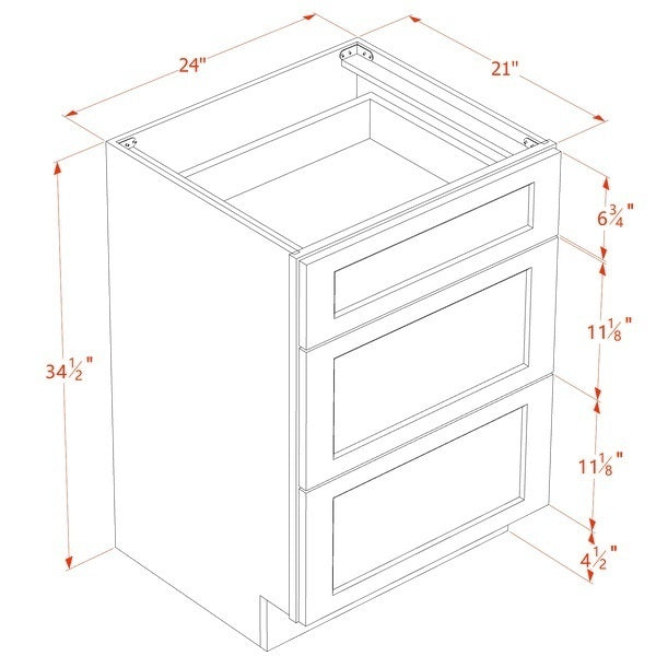 Shaker Vanity Drawer Cabinet 24" (VDB2421) · Ardelle