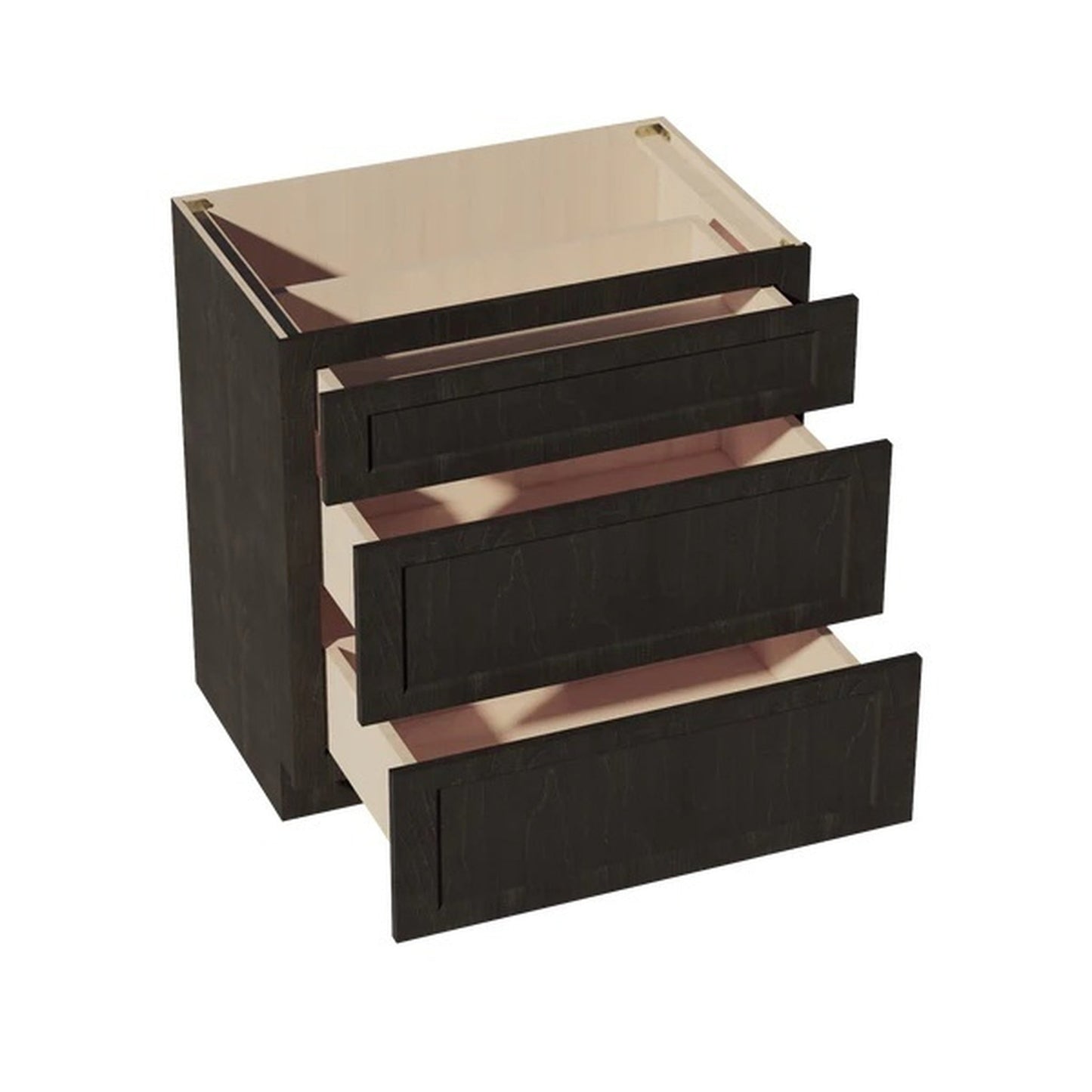 Shaker Vanity Drawer Cabinet 33" (VDB3321) · Ardelle - Charcoal - Interior