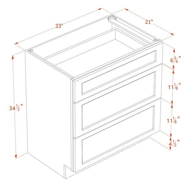 Shaker Vanity Drawer Cabinet 33" (VDB3321) · Ardelle