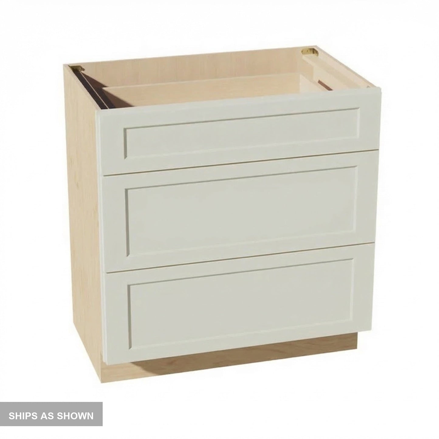 Shaker Vanity Drawer Cabinet 33" (VDB3321) · Tallis - Swan White - Flat Pack