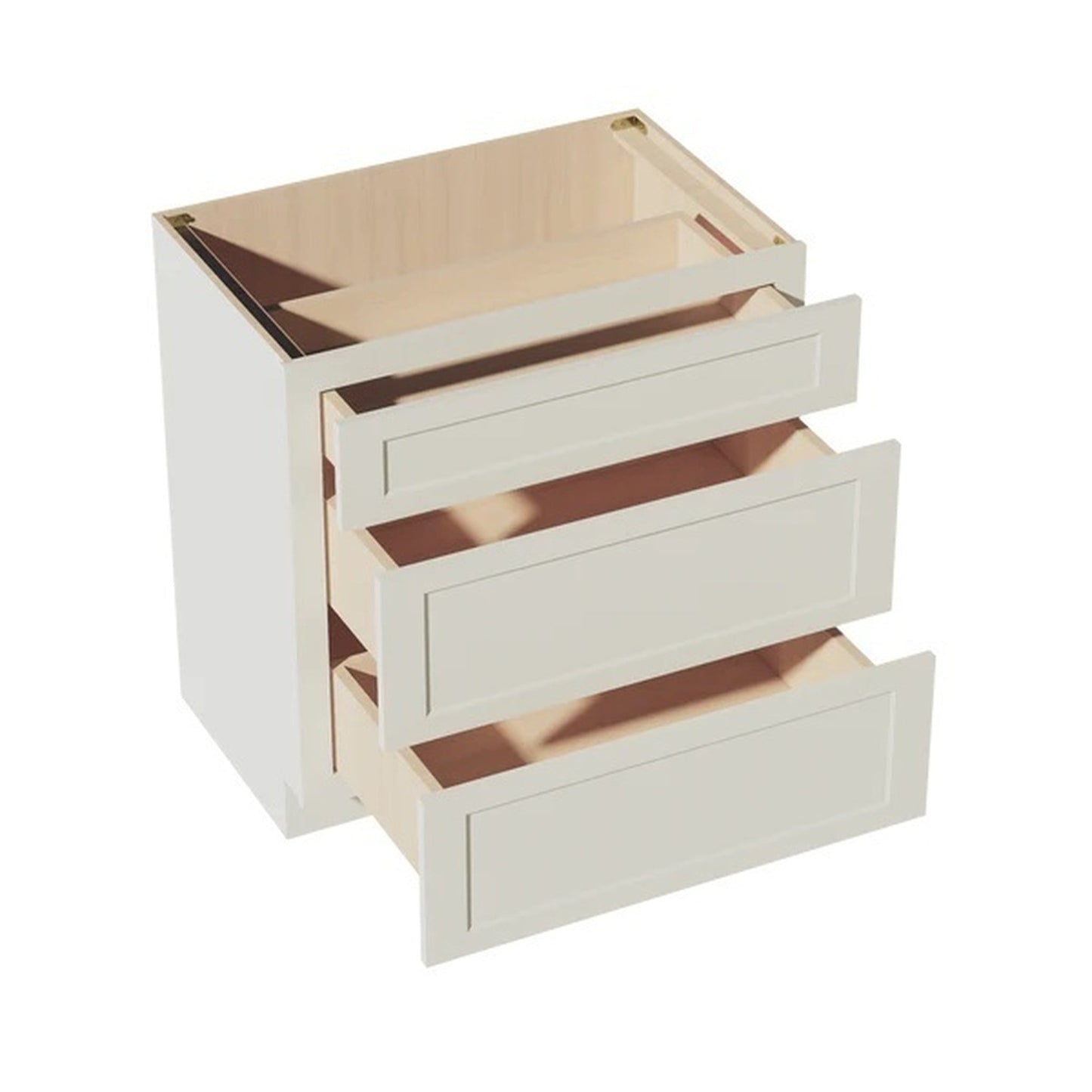 Shaker Vanity Drawer Cabinet 33" (VDB3321) · Tallis - Swan White - Interior