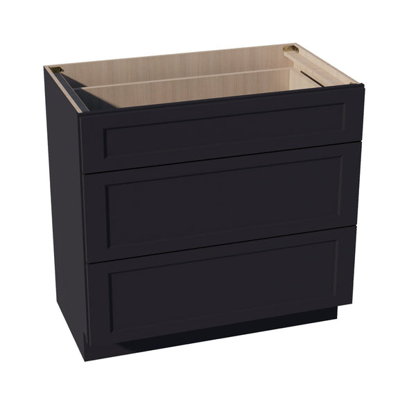 Shaker Vanity Drawer Cabinet 36" (VDB3621) · Ardelle - Ebony - Hero