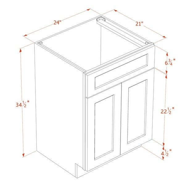 Shaker Sink Base Cabinet 24" (VSB2421) · Tallis