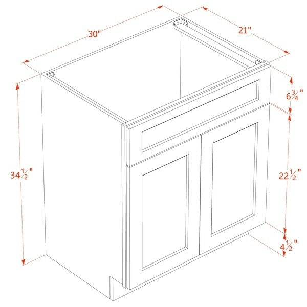 Slim Shaker Sink Base Cabinet 30" (VSB3021) · Slim