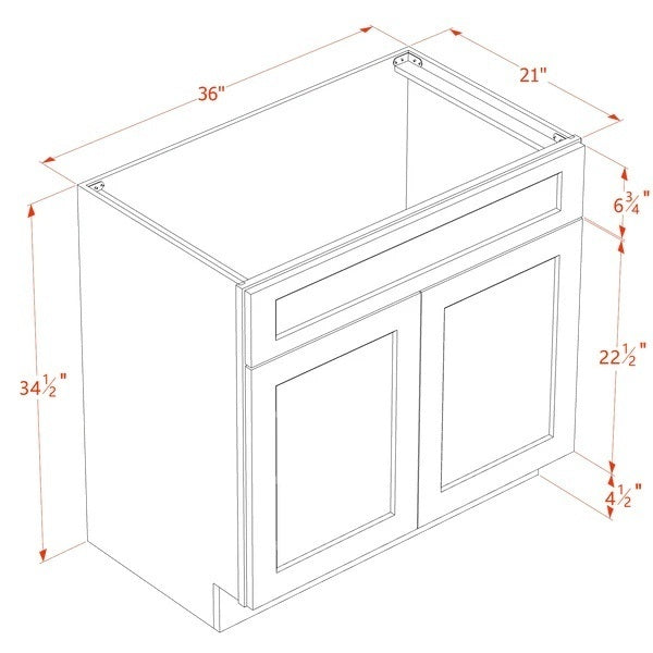 Slim Shaker Sink Base Cabinet 36" (VSB3621) · Slim
