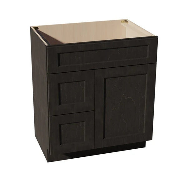 Shaker Vanity Drawer Cabinet 30" (VSD3021L) · Ardelle - Charcoal - Hero